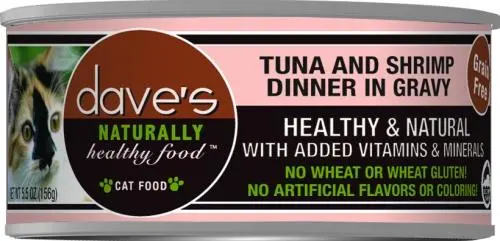 Dave's Naturally Healthy Tuna And Shrimp In Gravy Canned Cat Food 1