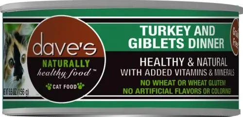 Dave's Naturally Healthy Turkey And Giblets Pate Dinner Canned Cat Food 1
