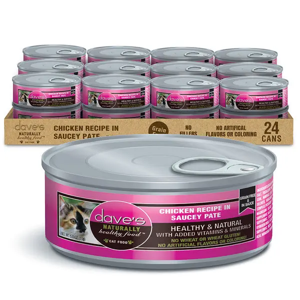 Dave's Pet Food Chicken Recipe In Saucey Paté Wet Cat Food / 5.5 Oz 1