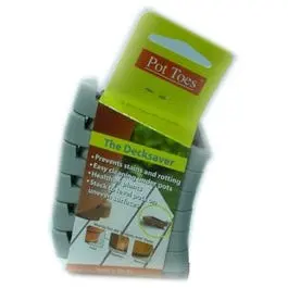 Decksaver Garden Pot Toes, Light Gray, 3-In., 6-Pk. 1