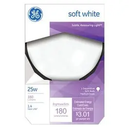Decorative Globe Light Bulb, White, 3-In. Diam., 25-Watts 1