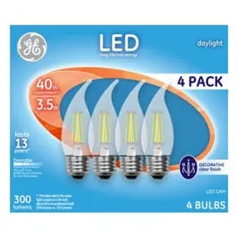 Decorative Led Light Bulbs, Daylight, Clear, 300 Lumens, 3.5-Watts, 4-Pk. 1