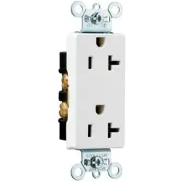 Decorator Duplex Receptacle, White, 20A, 125 Volt 1