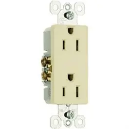 Decorator Outlet, 2-Pole, 3-Wire Grounding, Ivory, 15-Amp, 125-Volt, 10-Pk. 1