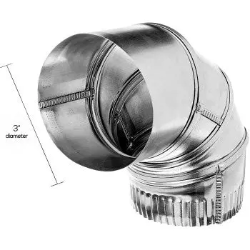 Deflect-O De903 Aluminum Vent Elbow ~ 90 Degree 1