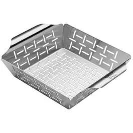 Deluxe Vegetable Grilling Basket, Stainless Steel, Small 1