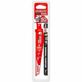 Demo Demon Reciprocating Blade, Carbide, 6-In., 3-Pk. 1