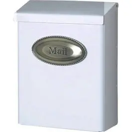 Designer Series Wall Mailbox With Lock, White Galvanized Steel,  12.5 X 9.5 X 4-In. 1