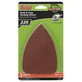 Detail Sanding Sheets, Aluminum Oxide, 220-Grit, 3.5 X 5-In., 5-Pk. 1