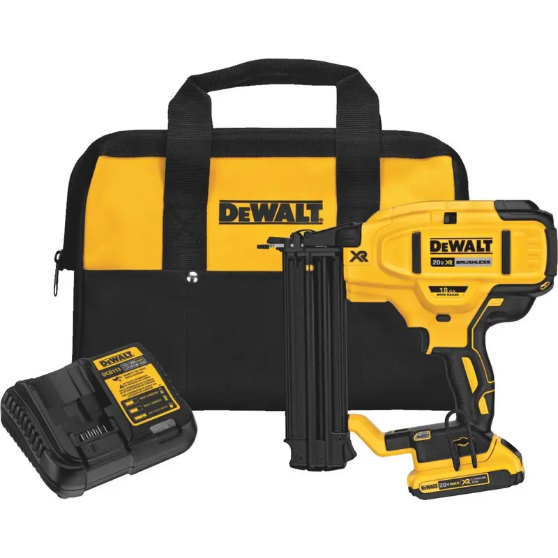 Dewalt 20 Volt Max Xr Lithium-Ion Brushless 18-Gauge 2-1/8 In. Cordless Brad Nailer Kit 1