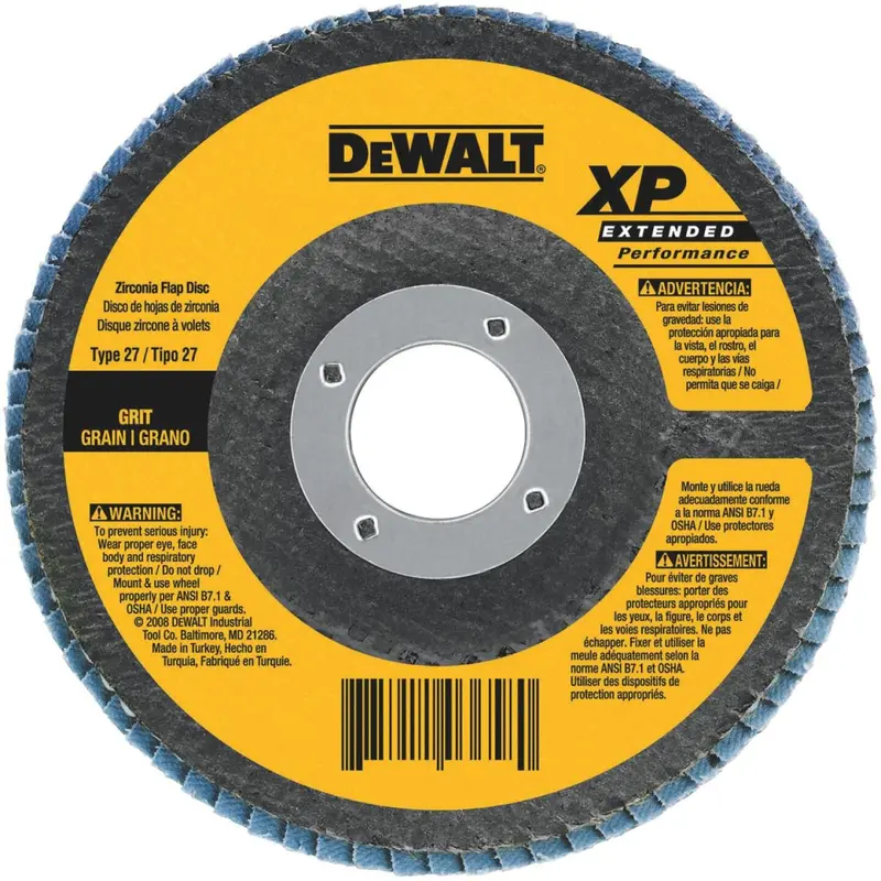Dewalt 4-1/2 In. 36-Grit Type 29 High Performance Zirconia Angle Grinder Flap Disc 1