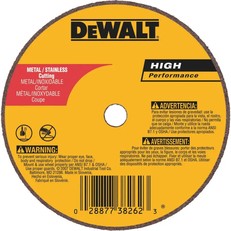 Dewalt Hp Type 1 4 In. X 1/16 In. X 5/8 In. Metal/Stainless Cut-Off Wheel 1