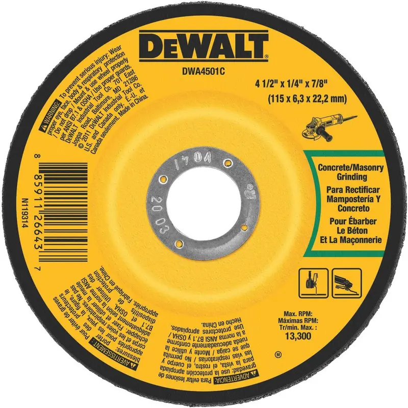Dewalt Hp Type 27 4-1/2 In. X 1/4 In. X 7/8 In. Masonry Cut-Off Wheel 1