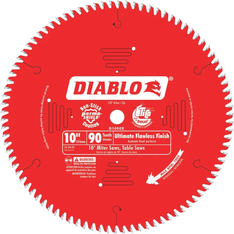 Diablo 10 In. 90-Tooth Flawless Finish Circular Saw Blade 1