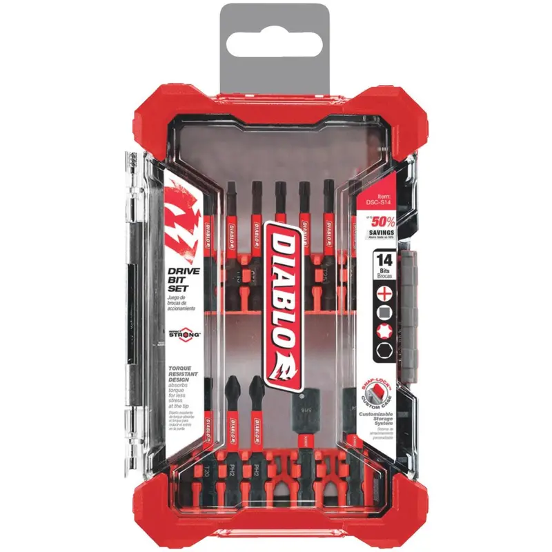 Diablo 14-Piece Impact Screwdriver Bit Set 1