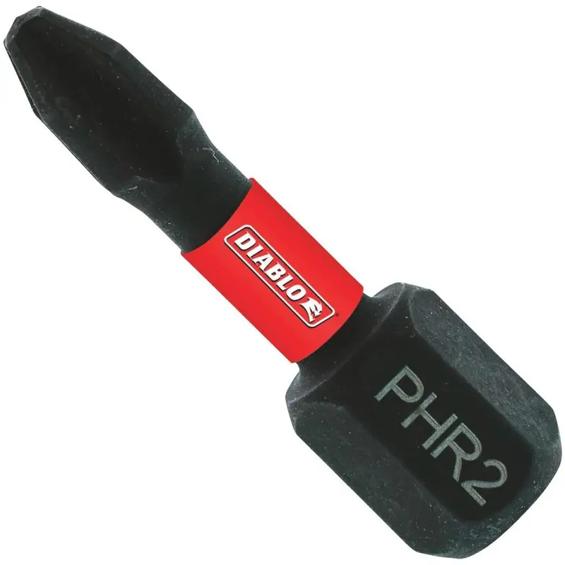 Diablo #2 Phillips Reduced Dia 1 In. Insert Impact Screwdriver Bit (2-Pack) 1