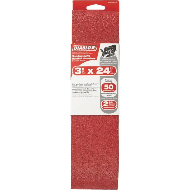 Diablo 3 In. X 24 In. 50 Grit General Purpose Sanding Belt (2-Pack) 1