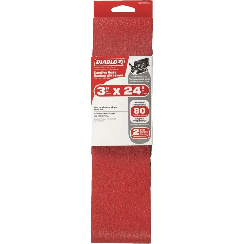 Diablo 3 In. X 24 In. 80 Grit General Purpose Sanding Belt (2-Pack) 1
