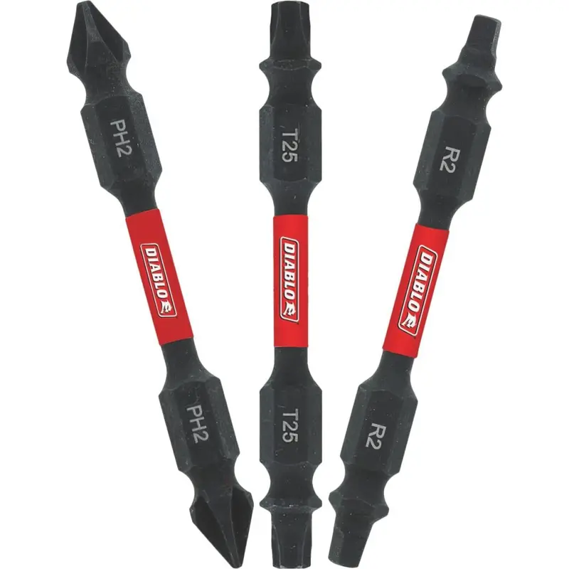 Diablo 3-Piece Assorted 2-1/2 In. Power Double-End Screwdriver Bit Set 1