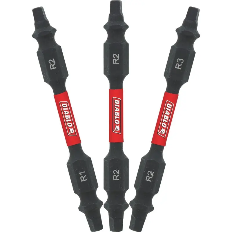 Diablo 3-Piece Square Recess 2-1/2 In. Power Double-End Screwdriver Bit Set 1