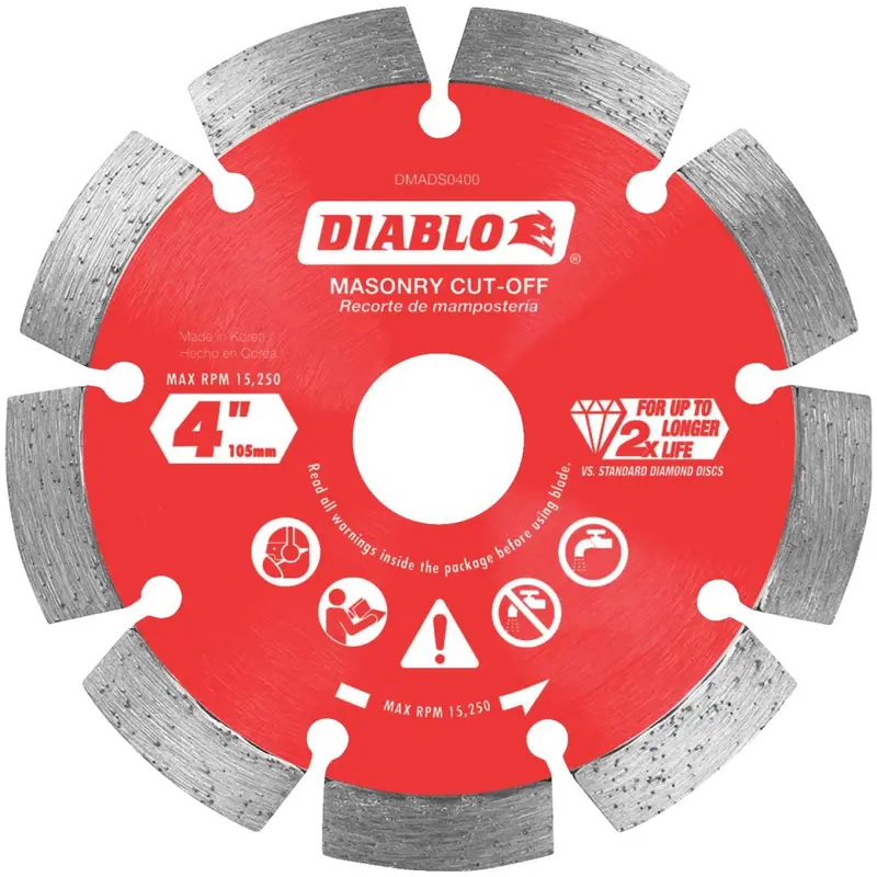 Diablo 4 In. Segmented Rim Dry/Wet Cut Diamond Blade 1