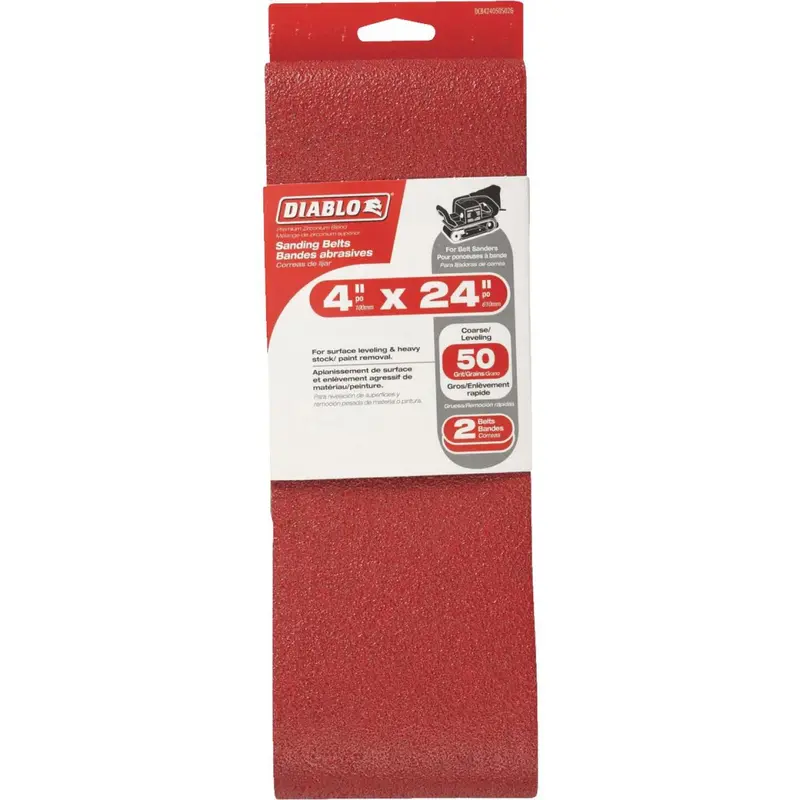 Diablo 4 In. X 24 In. 50 Grit General Purpose Sanding Belt (2-Pack) 1