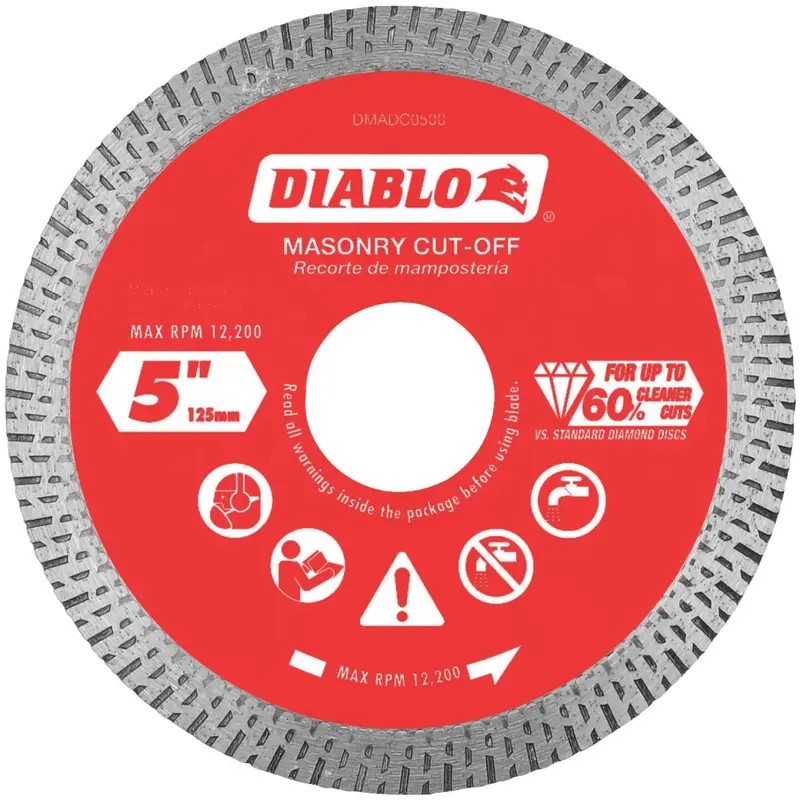 Diablo 5 In. Diamond Continuous Rim Dry/Wet Cut Diamond Blade 1