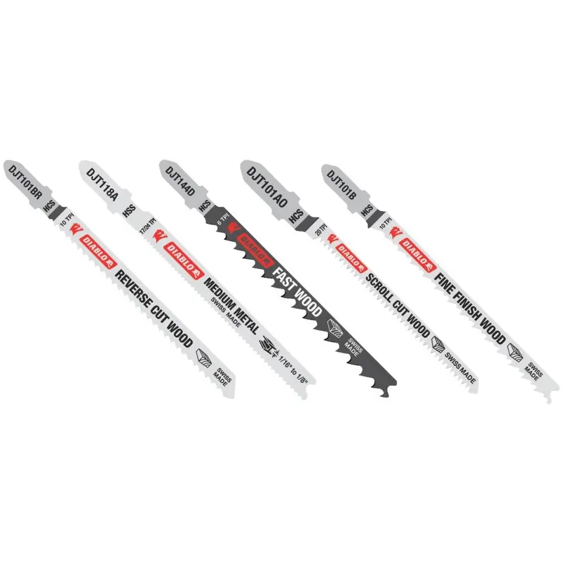 Diablo 5-Piece T-Shank Hcs & Hss Jig Saw Blade Set For Wood & Metal 1