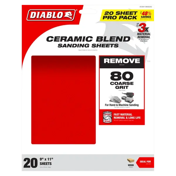 Diablo 80-Grit (Coarse) Sanding Sheet 2