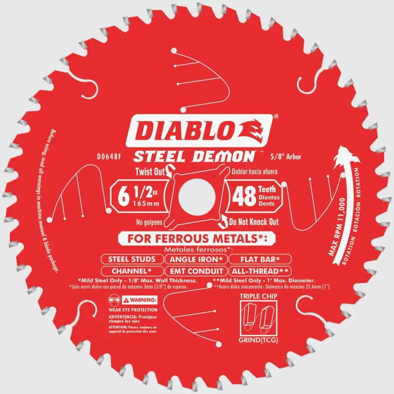 Diablo Steel Demon 6-1/2 In. 48-Tooth Ferrous Metals Circular Saw Blade, Bulk 1