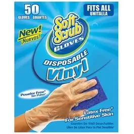 Disposable Vinyl Gloves, Latex & Powder Free, One Size, 50-Ct. 1