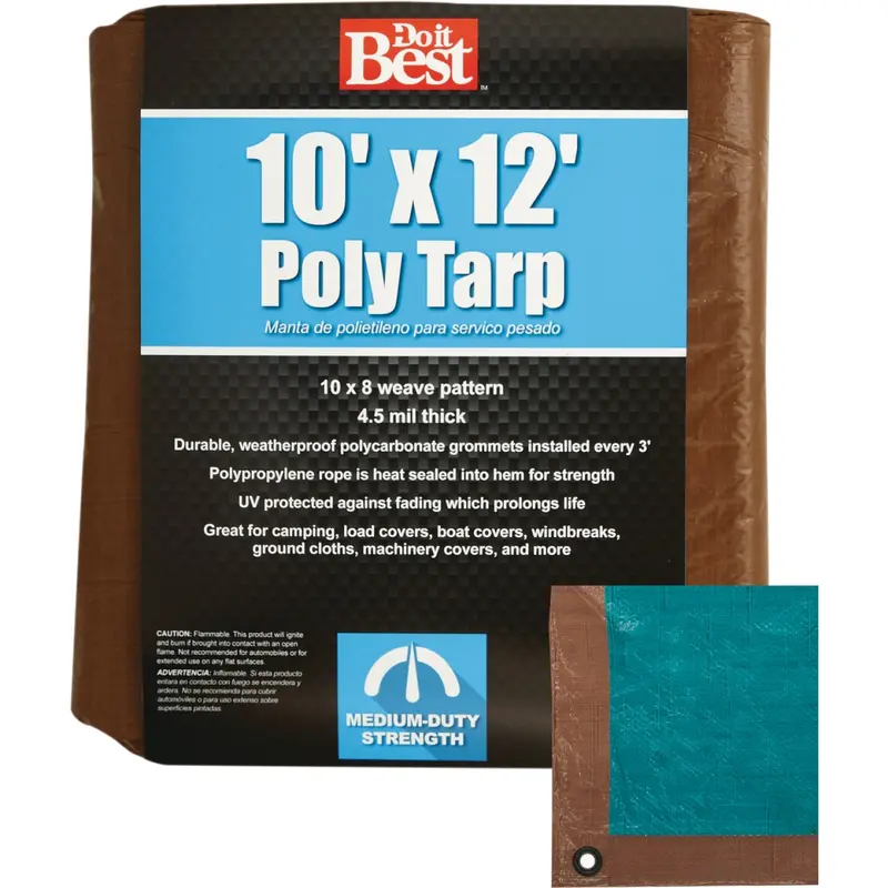 Do It Best 1 Side Green/1 Side Brown Woven 10 Ft. X 12 Ft. Medium Duty Poly Tarp 1