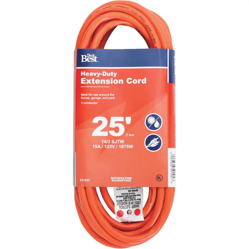 Do It Best 25 Ft. 14/3 Heavy-Duty Outdoor Extension Cord 1