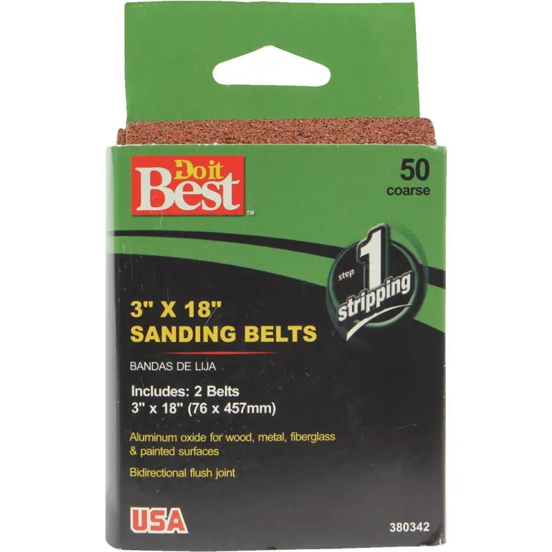 Do It Best 3 In. X 18 In. 50 Grit Heavy-Duty Sanding Belt (2-Pack) 1