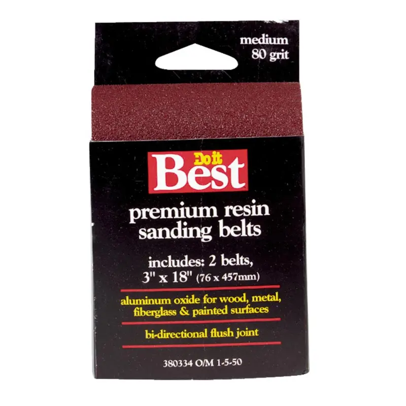 Do It Best 3 In. X 18 In. 80 Grit Heavy-Duty Sanding Belt (2-Pack) 1