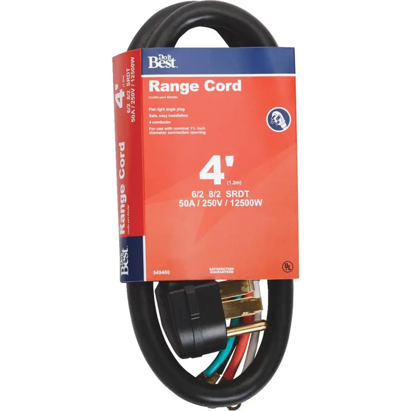 Do It Best 4 Ft. 6/2 + 8/2 Ga. 4-Conductor Range Cord 1