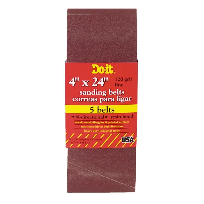 Do It Best 4 In. X 24 In. 120 Grit Dual Direction Sanding Belt (5-Pack) 1