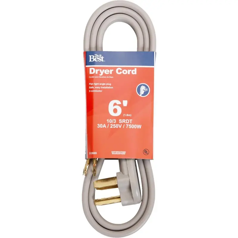Do It Best 6 Ft. 10/3 30A Dryer Cord 1