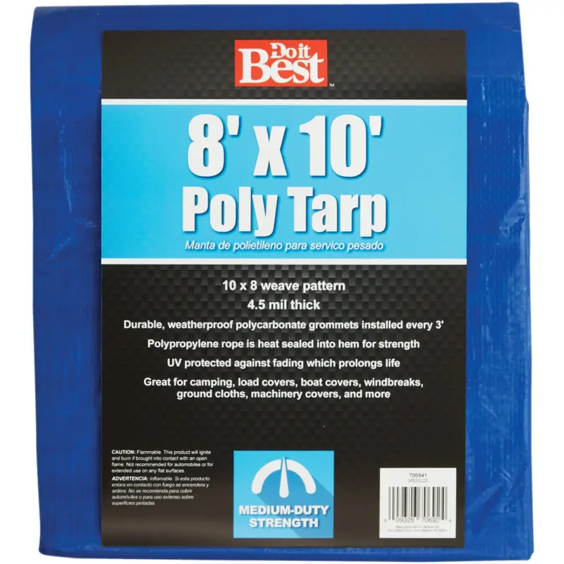 Do It Best Blue Woven 8 Ft. X 10 Ft. Medium Duty Poly Tarp 1