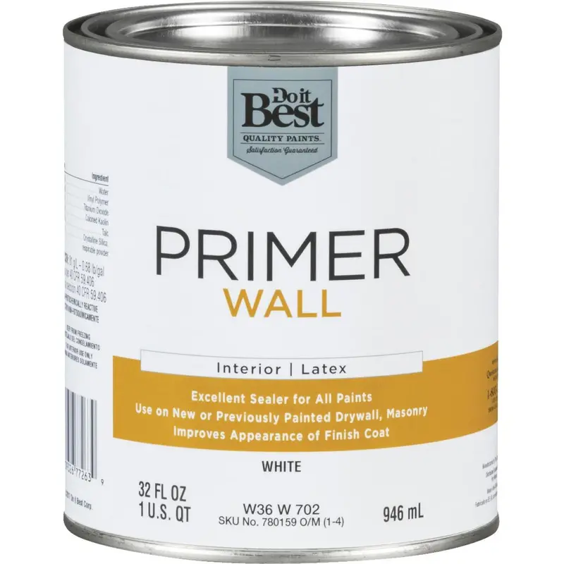 Do It Best Interior Latex Wall Primer, White, 1 Qt. 1