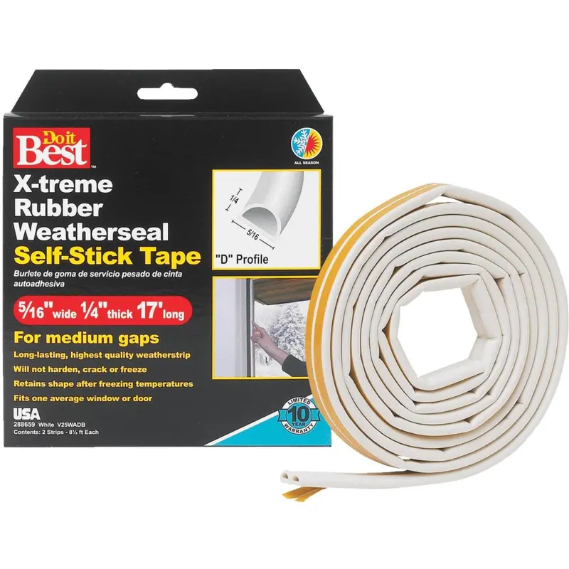 Do It Best White 17' 5/16" Rubber Weatherstrip 1
