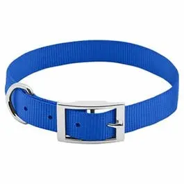 Dog Collar, Adjustable, Blue Nylon, 1 X 19 To 22-In. 1