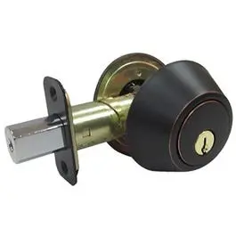 Double-Cylinder Deadbolt, Aged Bronze 1