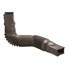 Downspout Extension, Flexible Brown Poly, Extends 24 - 55-In. 1