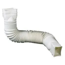 Downspout Extension, Flexible White Poly, Extends 24 - 55-In. 1