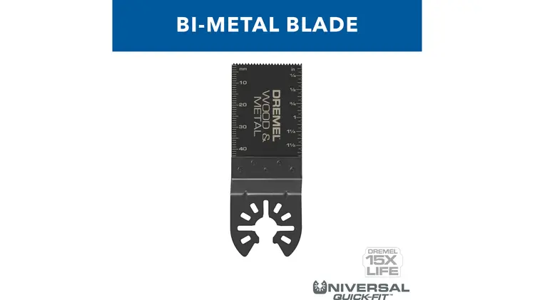 Dremel Universal Quick Fit 1-1/4 In. Bi Metal/ Wood/ Drywall Cutting Oscillating Multi-Tool Blade (1-Piece) 1