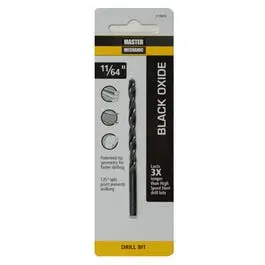 Drill Bit, Black Oxide, 11/64 X 3-1/4-In. 1