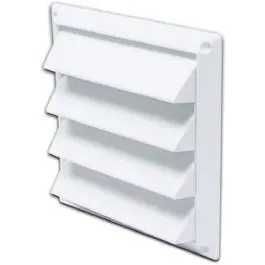 Dryer Air Intake Vent, Louvered, White Plastic, 4-In. 1
