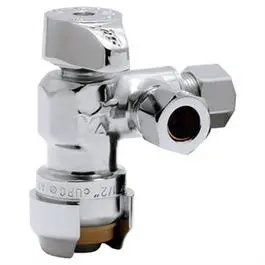 Dual Outlet Supply Stop, 1/2 X 3/8 Compression X 3/8-In. Compression 1