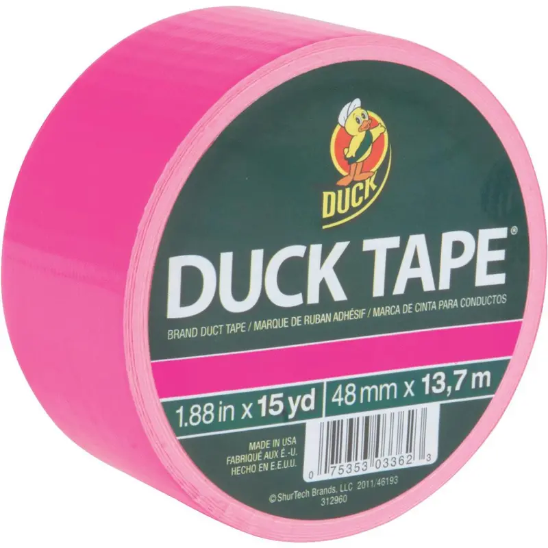 Duck Tape 1.88 In. X 15 Yd. Colored Duct Tape, Neon Pink 1